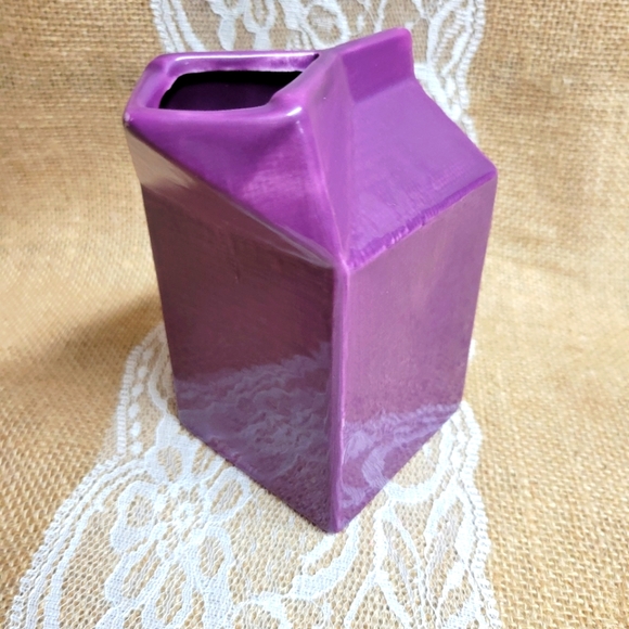 aei Other - Ceramic Milk creamer carton eggplant color vintage new old stock